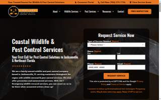 Coastal Wildlife & Pest Control Services of Jacksonville FL website