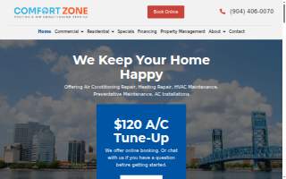 Comfort Zone of North Florida website