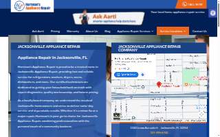 Hartman's Appliance Repair Jacksonville website