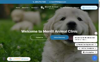 Merrill Animal Clinic website