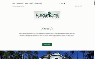 Pure Home Landscaping website