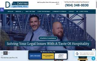The DeVries Law Firm, P.A. website