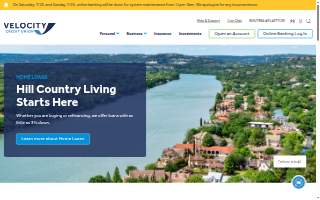 Velocity Community Credit Union website