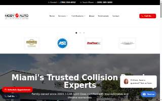 Moby Auto Collision Repair Center - Kendall website