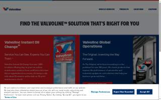 Valvoline Instant Oil Change website