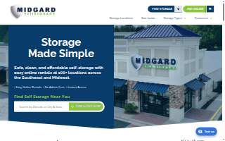 Midgard Self Storage website