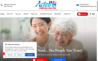 Actell Elderly Care website