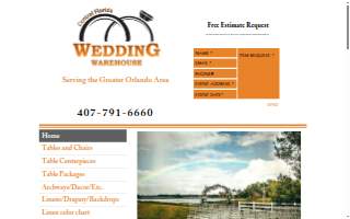 Central Florida Wedding Warehouse website
