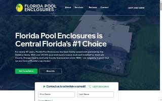Florida Pool Enclosures Inc website
