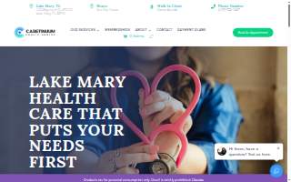 Caretinuum Health Walk-In Clinic website