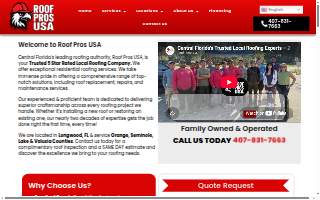 Roof Pros USA website