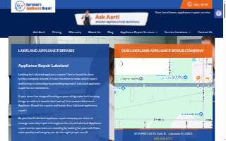 Hartman's Appliance Repair Lakeland website