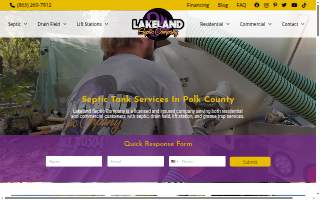 Lakeland Septic Company website