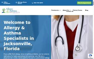 Allergy & Asthma Specialists of North Florida website