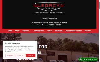 Legacy Automotive of Lakeside website