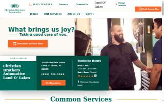 Christian Brothers Automotive Land O Lakes website