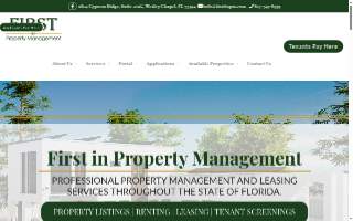 First In Property Management website