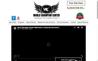 World Champion Center WCC Taekwondo Martial Arts School of Land O' Lakes website