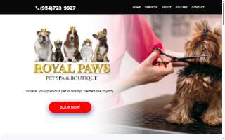 Royal Paws Pet Spa & Boutique website