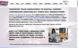 Video Doc Productions - Digital Video Specialists website