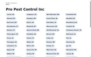 Pro Pest Control, Inc. website