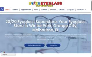 20/20 Eyeglass Superstore of Melbourne website