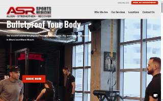 ASR Sports Medicine Brickell website