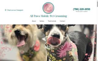 All Paws Mobile Pet Grooming website
