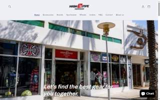 High Five Skate Shop website