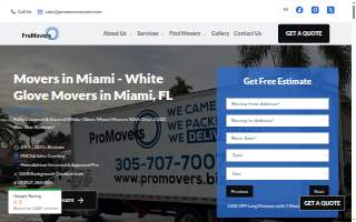 Pro Movers Miami website