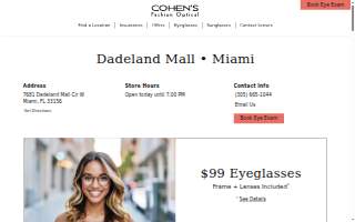 Cohen's Fashion Optical of Miami website