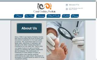 Coral Gables Podiatry Center of Miami website