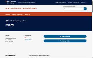 HCA Florida Miami Electrophysiology-Miami website