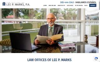 Law Offices of Lee P Marks PA website