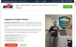 Max Appliance Repair Miami website