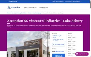 Ascension St. Vincent's Pediatrics - Lake Asbury website