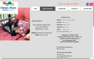 Claws and Paws Animal Clinic website