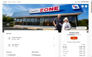 Comfort Zone website