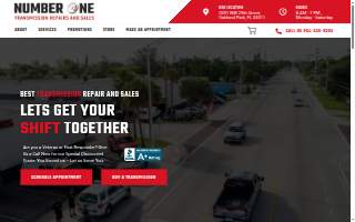 Number One Transmissions, Inc. of North Lauderdale website