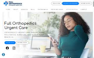 Full Orthopedics Urgent Care website