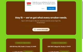 Cigar City Smoke Shop website