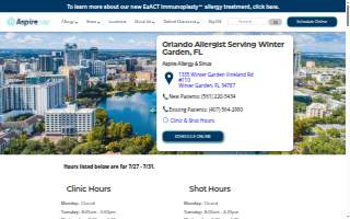 Aspire Allergy & Sinus of Horizon West website