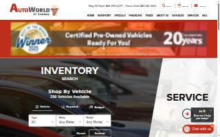AutoWorld Body Shop website