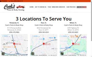 Cook's Paint & Body Shop website