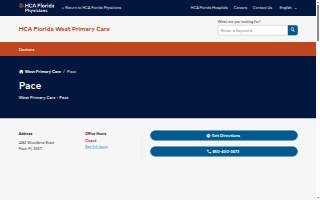 HCA Florida West Primary Care - Pace website