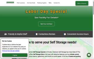 Champion Self Storage website