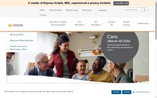 Meridian Behavioral Health website