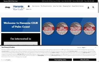 Hanania CDJR of Palm Coast website