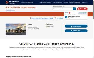 HCA Florida Lake Tarpon Emergency website