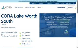 CORA Physical Therapy Lake Worth South website